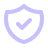 Icon of shield with a tick on it